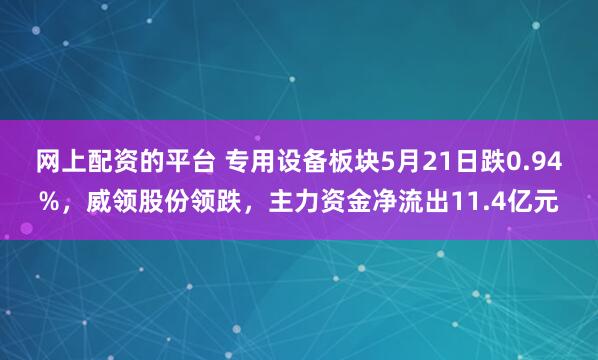 网上配资的平台 专用设备板块5月21日跌0.94%，威领股份领跌，主力资金净流出11.4亿元